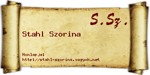 Stahl Szorina névjegykártya